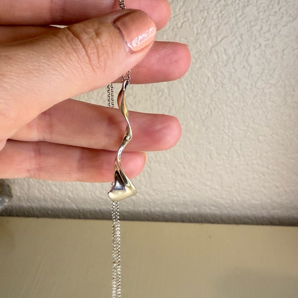 TIFFANY & CO- Rare Frank Gehry Orchid Drop Necklace .925 Sterling Silver